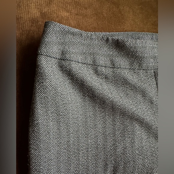 Anne Klein Gray/Black Twill Stretch WideLeg Trousers Buttons & Zip Closure Sz 10 - Picture 4 of 14